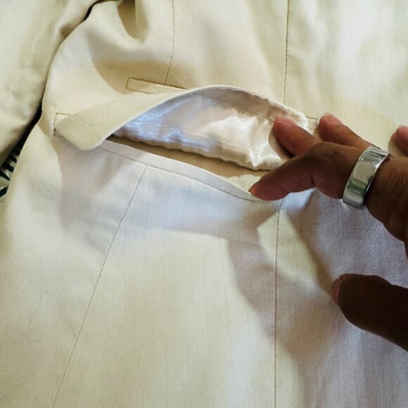 Gap Womens Beige Blazer Jacket Size 14 Cotton Blend Two Button Notch Collar - Picture 9 of 11